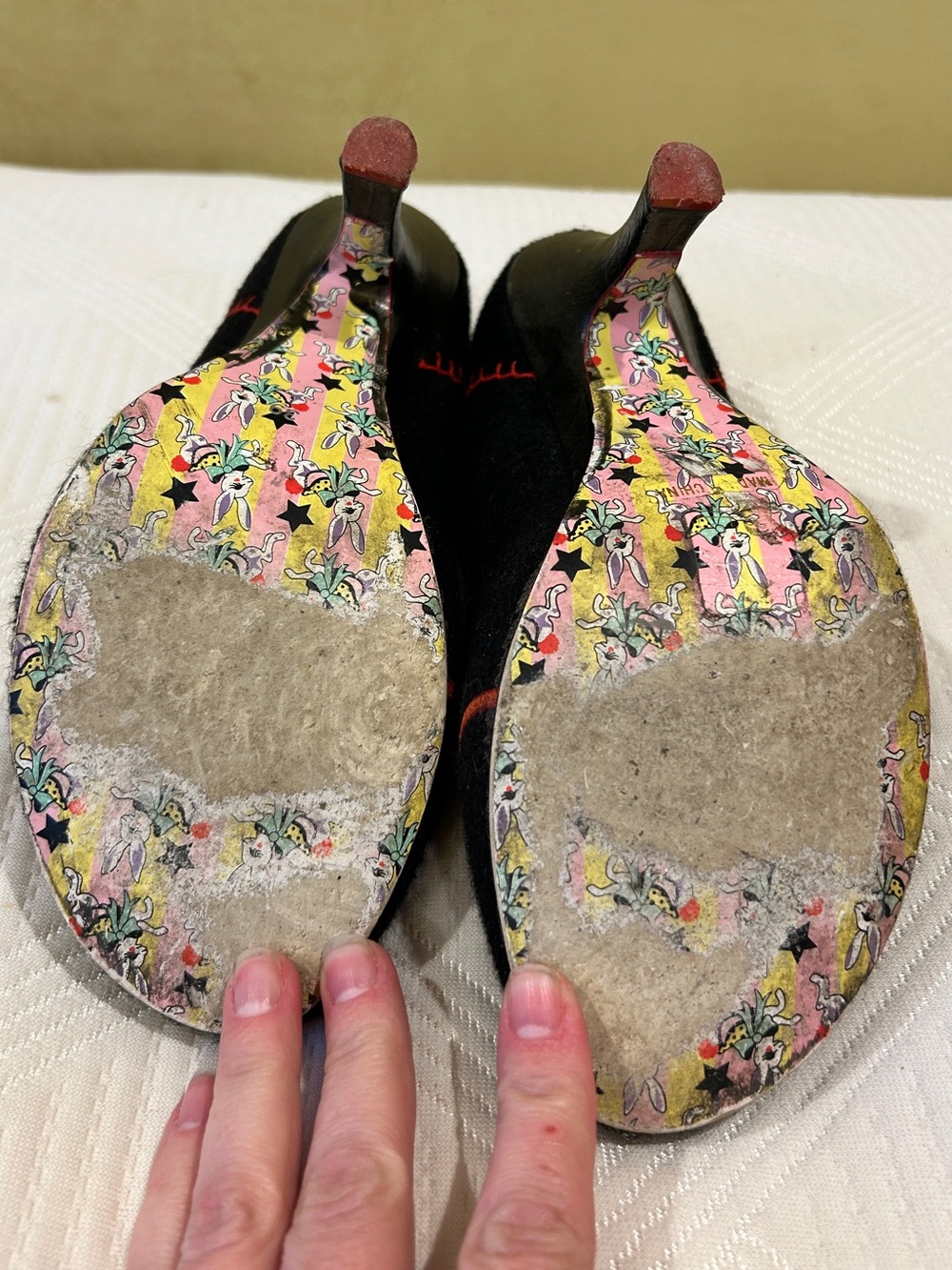Irregular Choice Scottie Dog black felt heels - Picture 6 of 6
